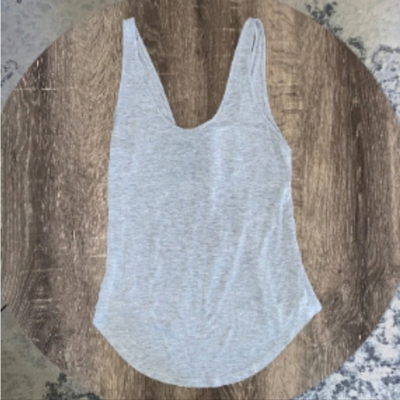 Venus Flowy Loose Fit Backless Gray Tank w/Black Elastic Band - Picture 10 of 14